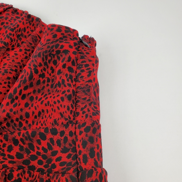 Lane Bryant Red & Black Print Strapless Top - Picture 2 of 4